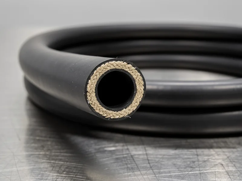 SAE 100 R3 / EN 854 Tekstil Örgülü Hortum — tezgâh üzerinde ürün görseli